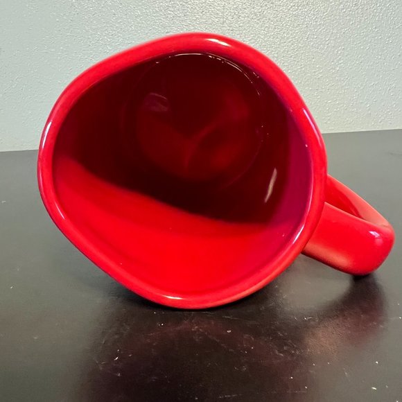 Rae Dunn Artisan Collection by Magenta Red FA LA LA! Mug ~ Handcrafted Look - Picture 5 of 7